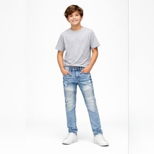 Southpole Faded Distressed Moto Blue Denim Jeans